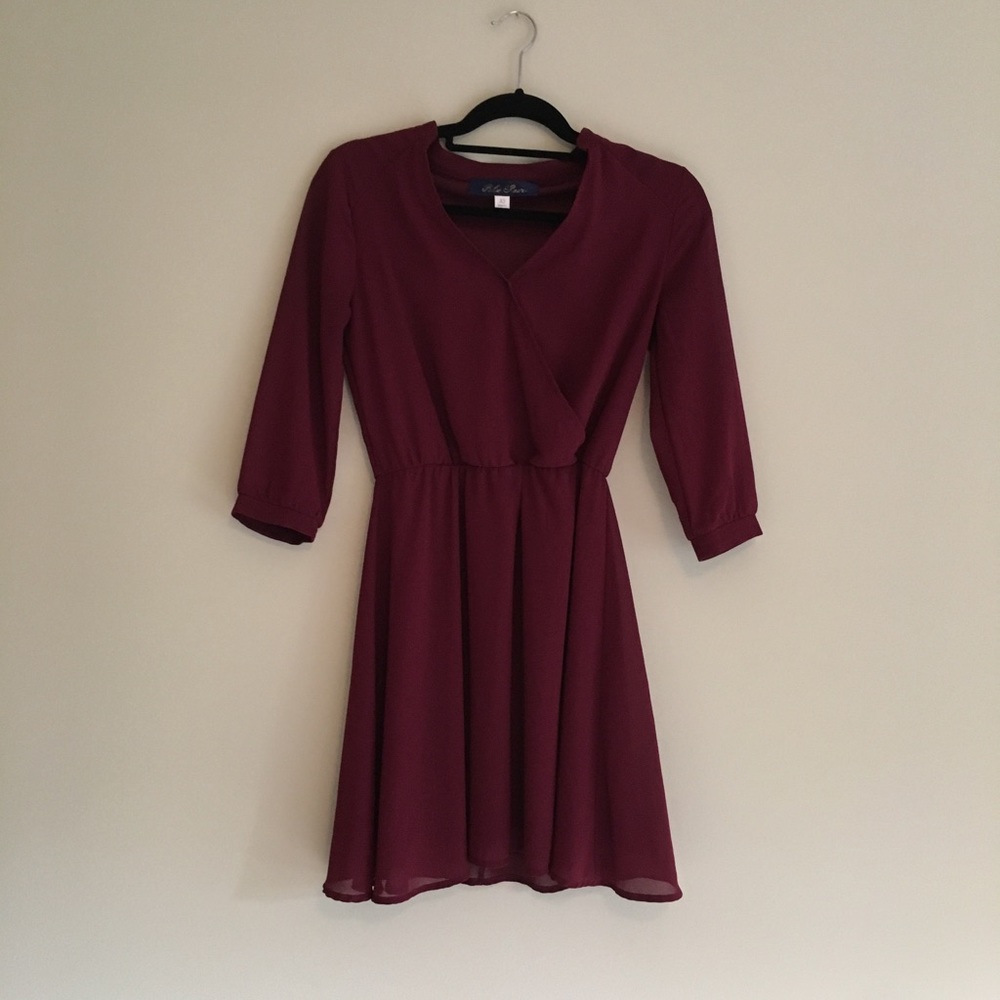 •blue rain maroon dress•